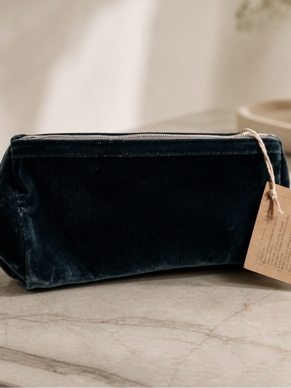 NWT Small Elegant Green Velvet Makeup bag
